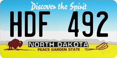 ND license plate HDF492