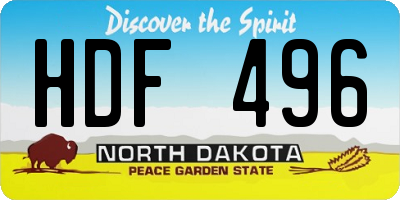 ND license plate HDF496