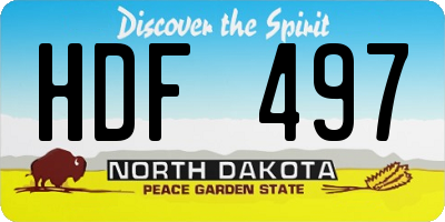 ND license plate HDF497