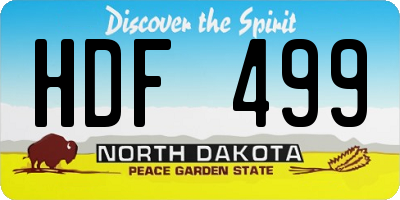 ND license plate HDF499