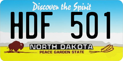 ND license plate HDF501