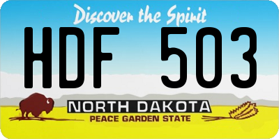 ND license plate HDF503