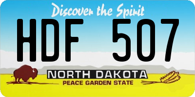 ND license plate HDF507
