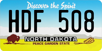 ND license plate HDF508