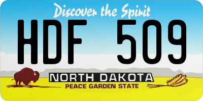 ND license plate HDF509