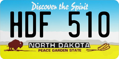ND license plate HDF510