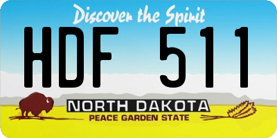 ND license plate HDF511