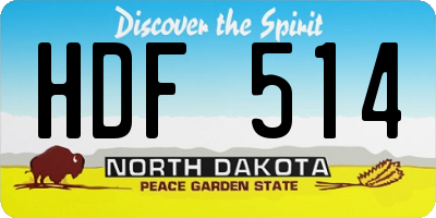 ND license plate HDF514