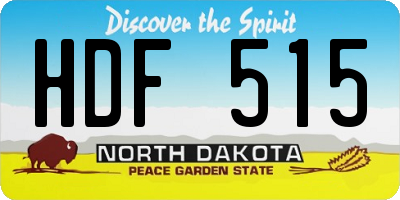 ND license plate HDF515