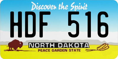 ND license plate HDF516