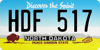 ND license plate HDF517