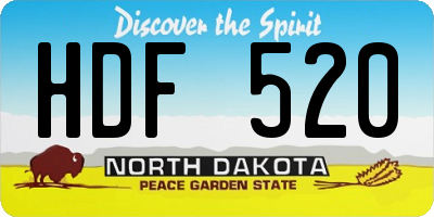 ND license plate HDF520