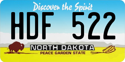 ND license plate HDF522