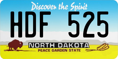 ND license plate HDF525