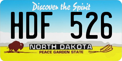ND license plate HDF526