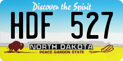 ND license plate HDF527