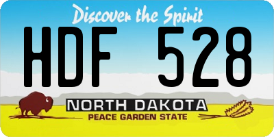 ND license plate HDF528