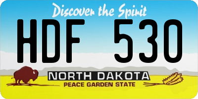 ND license plate HDF530