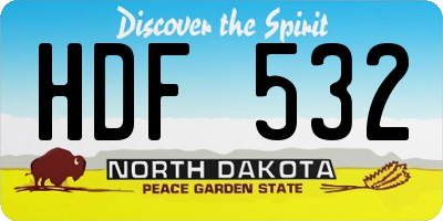 ND license plate HDF532