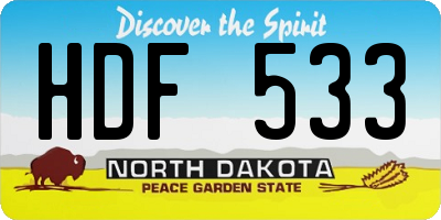 ND license plate HDF533