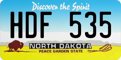 ND license plate HDF535