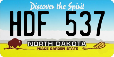 ND license plate HDF537