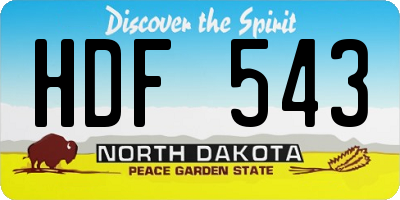 ND license plate HDF543