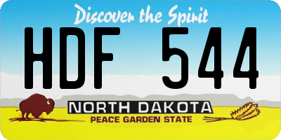 ND license plate HDF544
