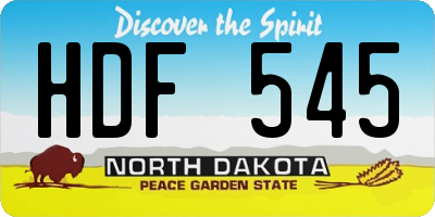 ND license plate HDF545