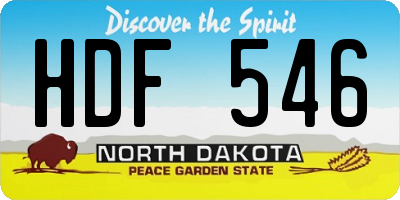 ND license plate HDF546