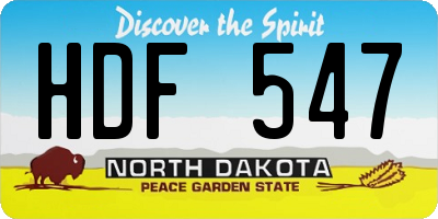 ND license plate HDF547