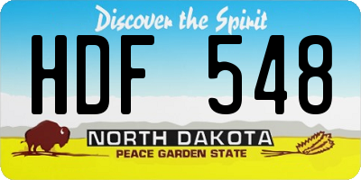 ND license plate HDF548