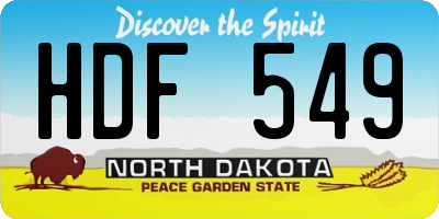 ND license plate HDF549