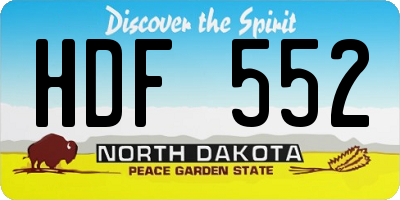 ND license plate HDF552