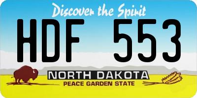 ND license plate HDF553