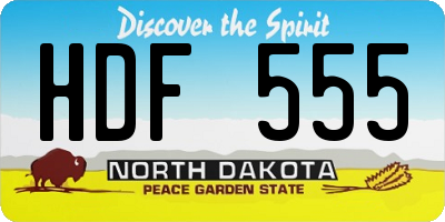 ND license plate HDF555