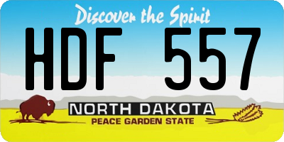 ND license plate HDF557