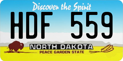 ND license plate HDF559