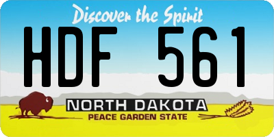 ND license plate HDF561