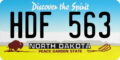 ND license plate HDF563