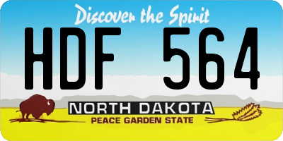 ND license plate HDF564