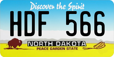ND license plate HDF566