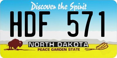 ND license plate HDF571