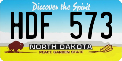 ND license plate HDF573