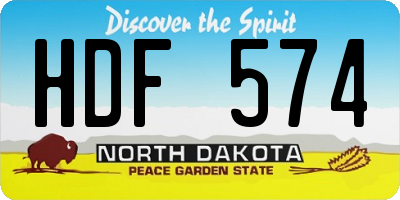 ND license plate HDF574