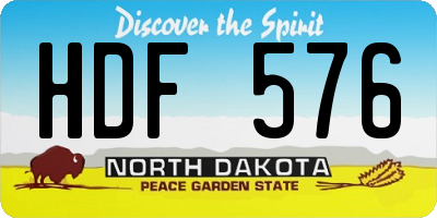 ND license plate HDF576