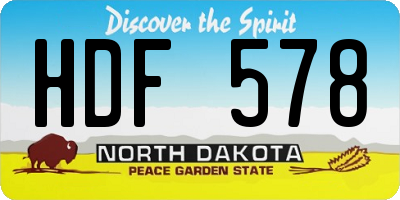 ND license plate HDF578