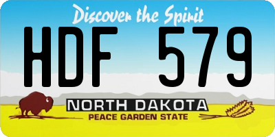 ND license plate HDF579