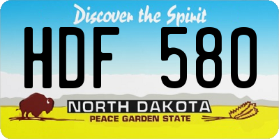 ND license plate HDF580