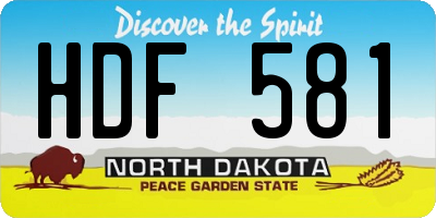 ND license plate HDF581